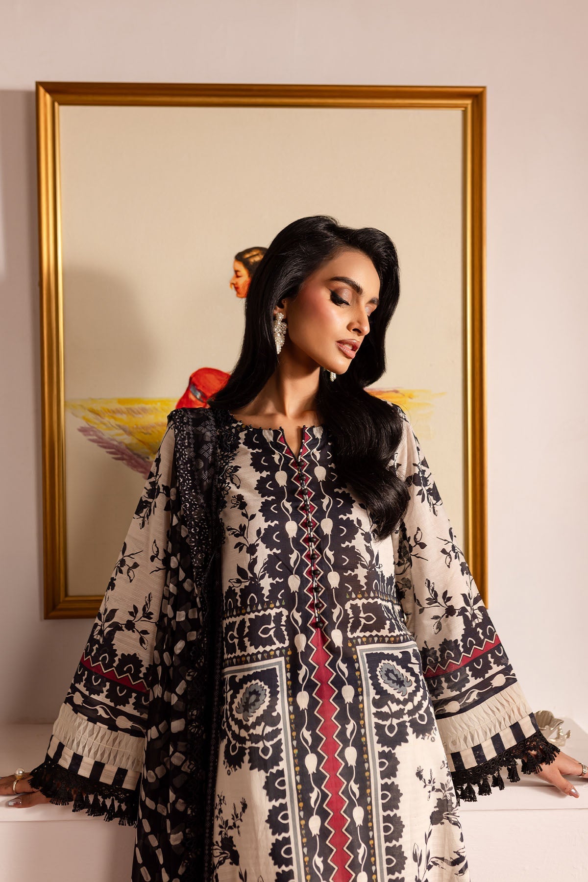 Nureh | Printed lawn 25 | SP-135-Brand:Nureh-Type:Ladies Clothes-Ivory-Lawn-House of Maryam- Buy in UK, USA