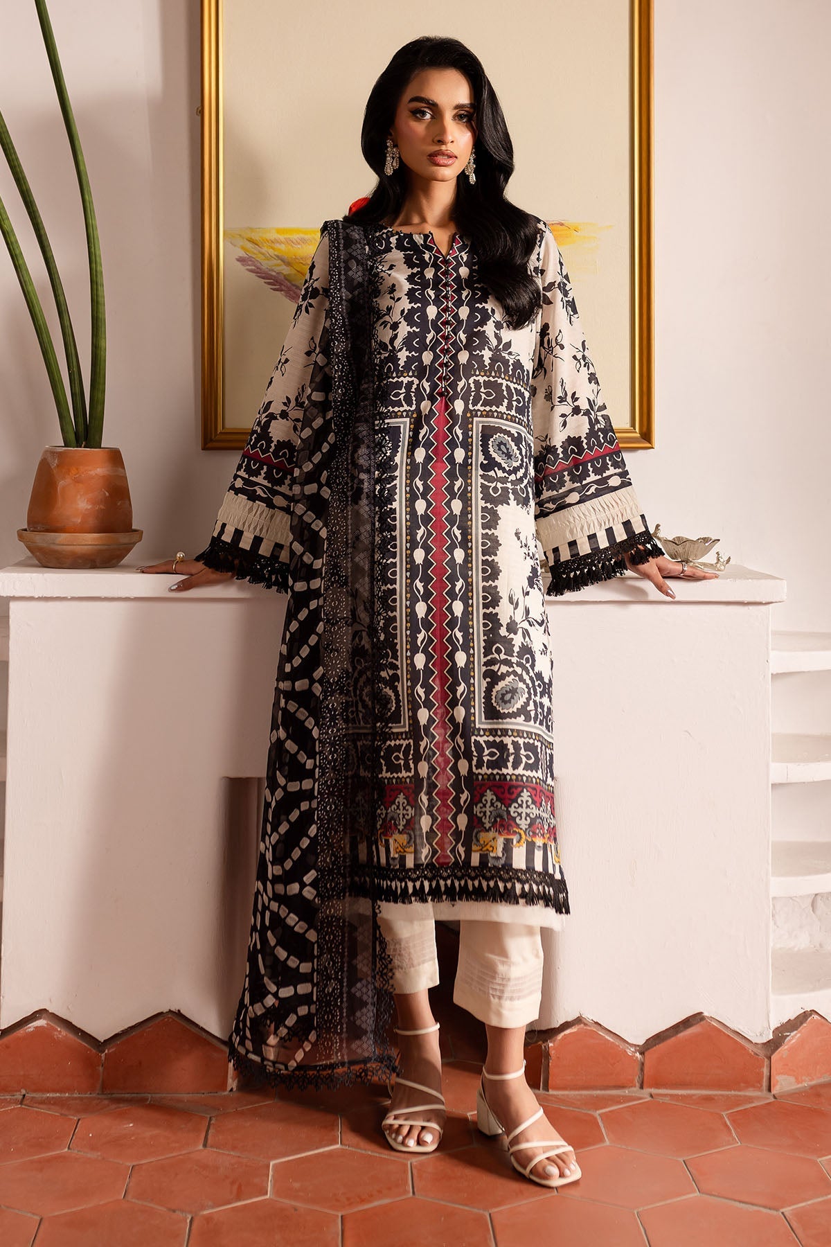 Nureh | Printed lawn 25 | SP-135-Brand:Nureh-Type:Ladies Clothes-Ivory-Lawn-House of Maryam- Buy in UK, USA