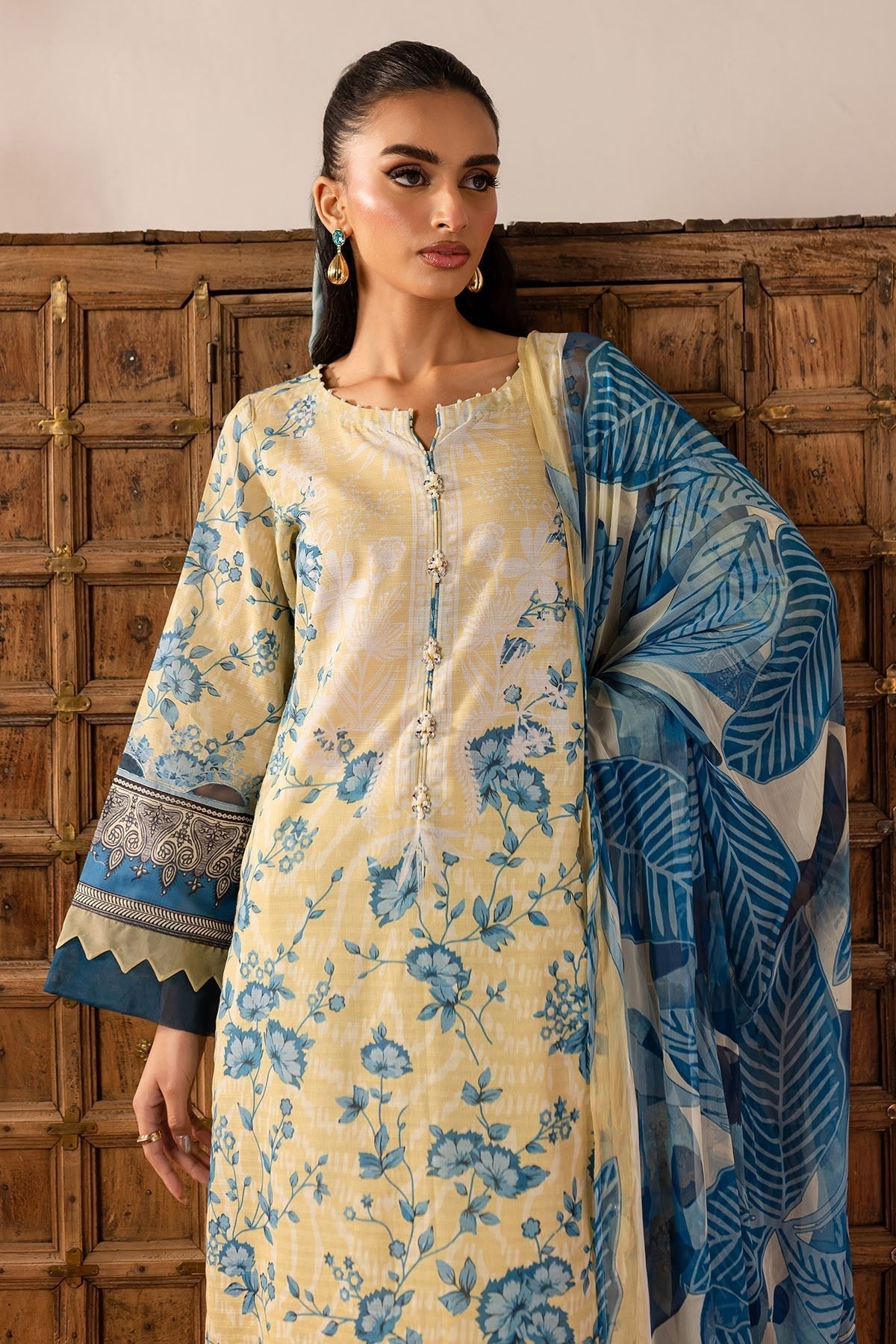 Nureh | Printed lawn 25 | SP-136-Brand:Nureh-Type:Ladies Clothes-Ivory-Lawn-House of Maryam- Buy in UK, USA