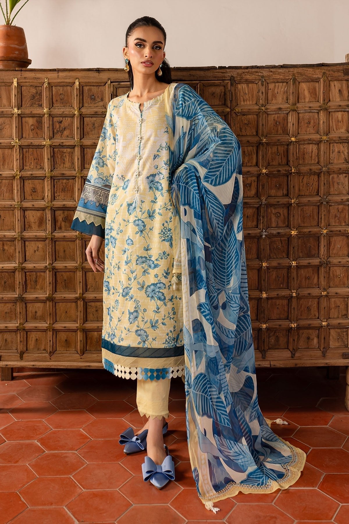 Nureh | Printed lawn 25 | SP-136-Brand:Nureh-Type:Ladies Clothes-Ivory-Lawn-House of Maryam- Buy in UK, USA