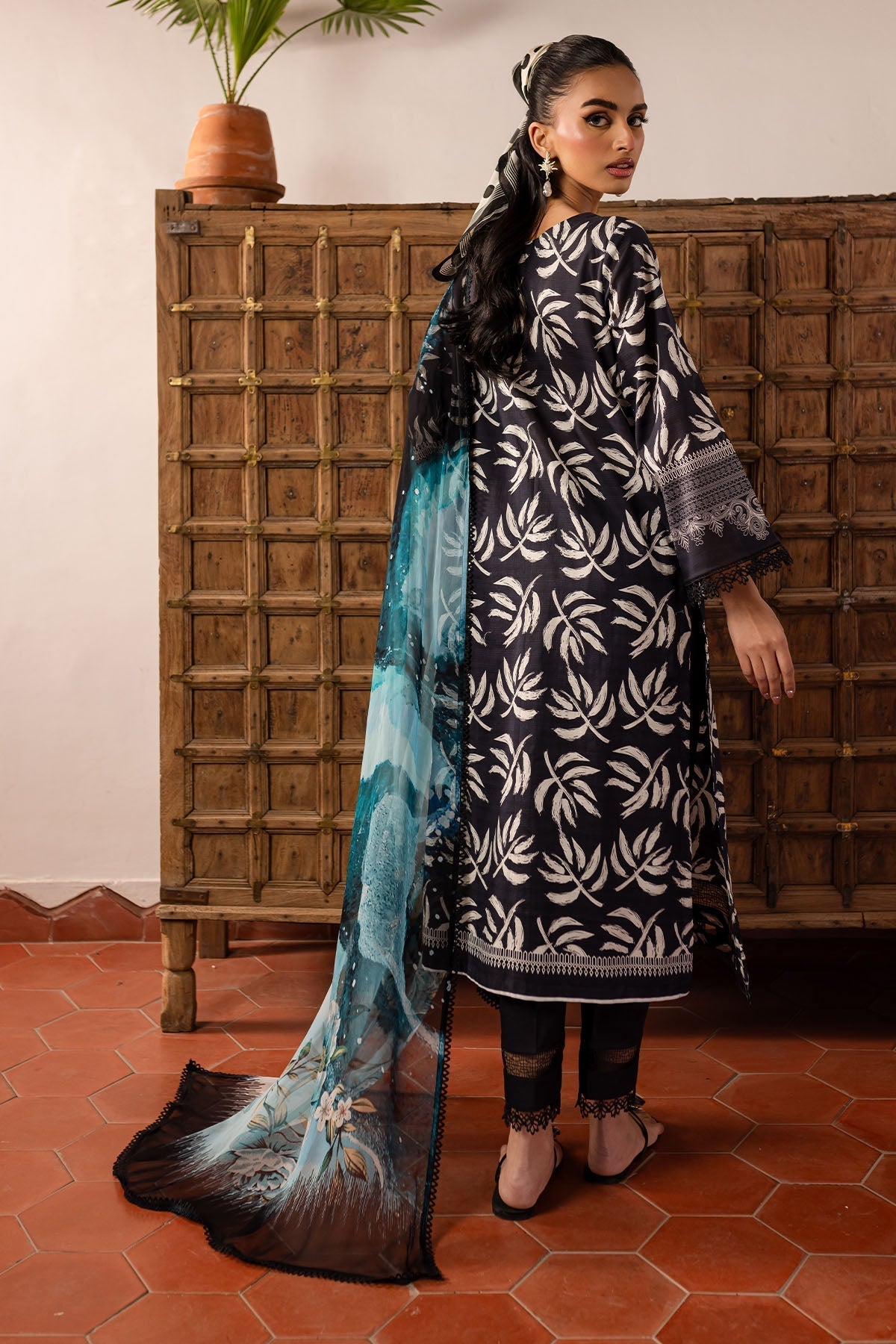 Nureh | Printed Lawn 25 | SP-142-Brand:Nureh-Type:Ladies Clothes-Black-Lawn-House of Maryam- Buy in UK, USA