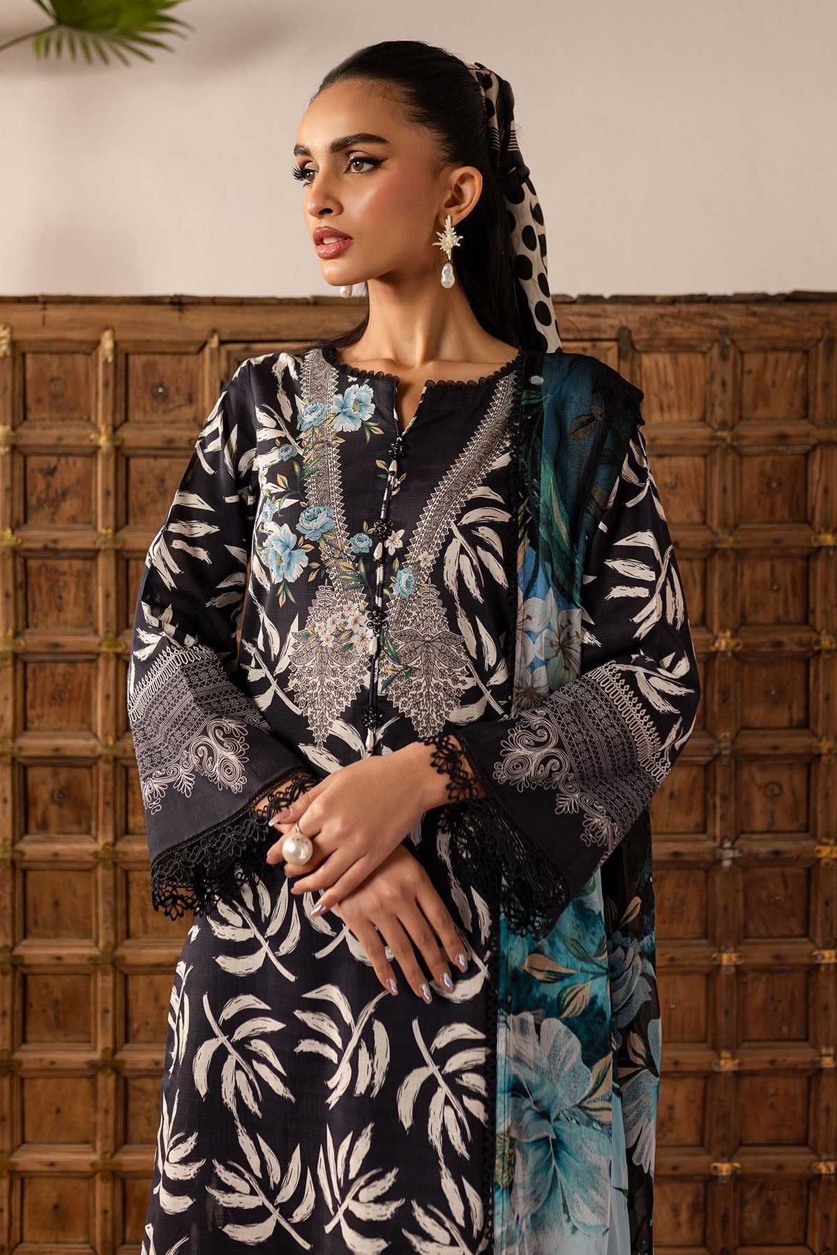 Nureh | Printed Lawn 25 | SP-142-Brand:Nureh-Type:Ladies Clothes-Black-Lawn-House of Maryam- Buy in UK, USA