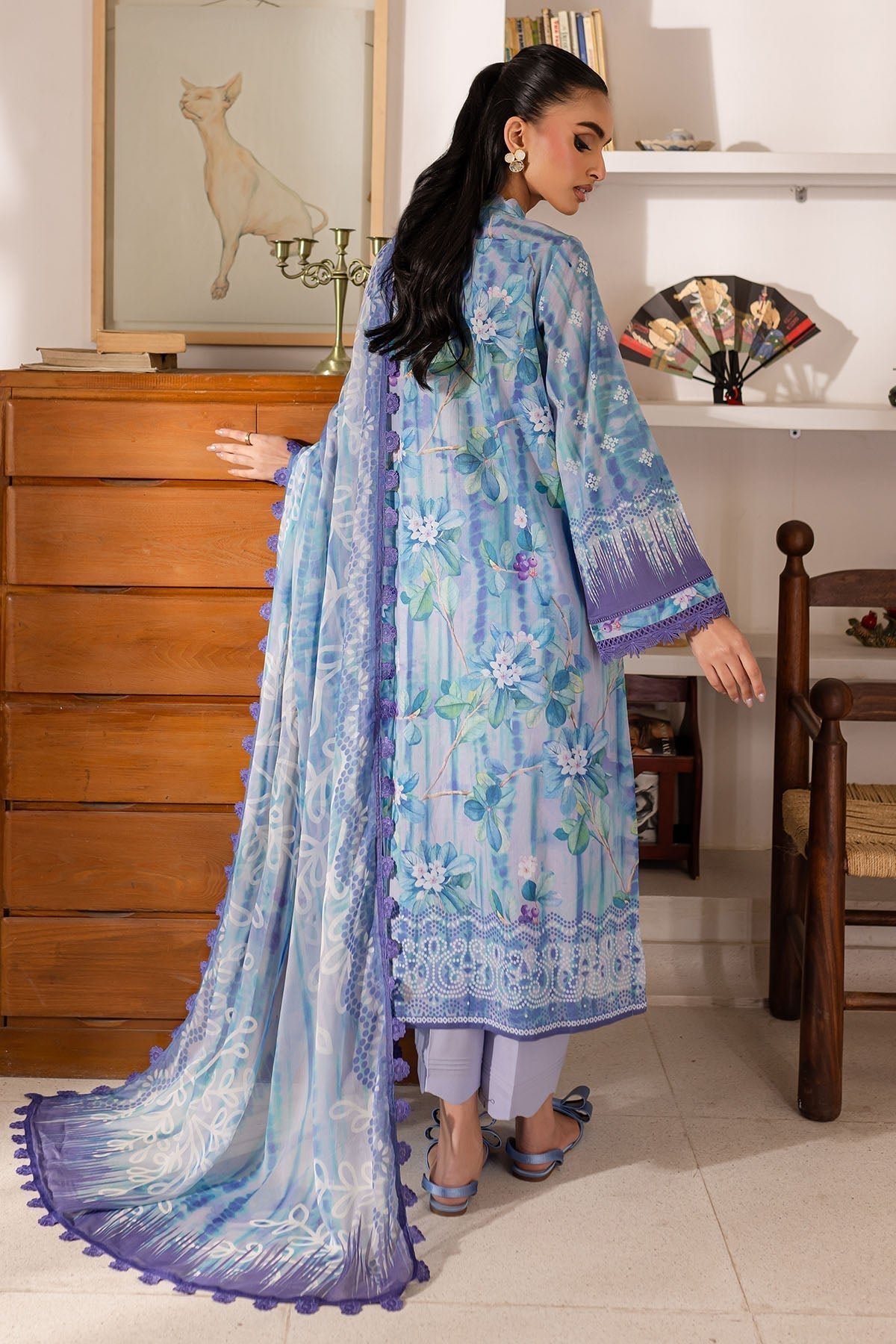 Nureh | Printed Lawn 25 | SP-146-Brand:Nureh-Type:Ladies Clothes-Light Lavender-Lawn-House of Maryam- Buy in UK, USA