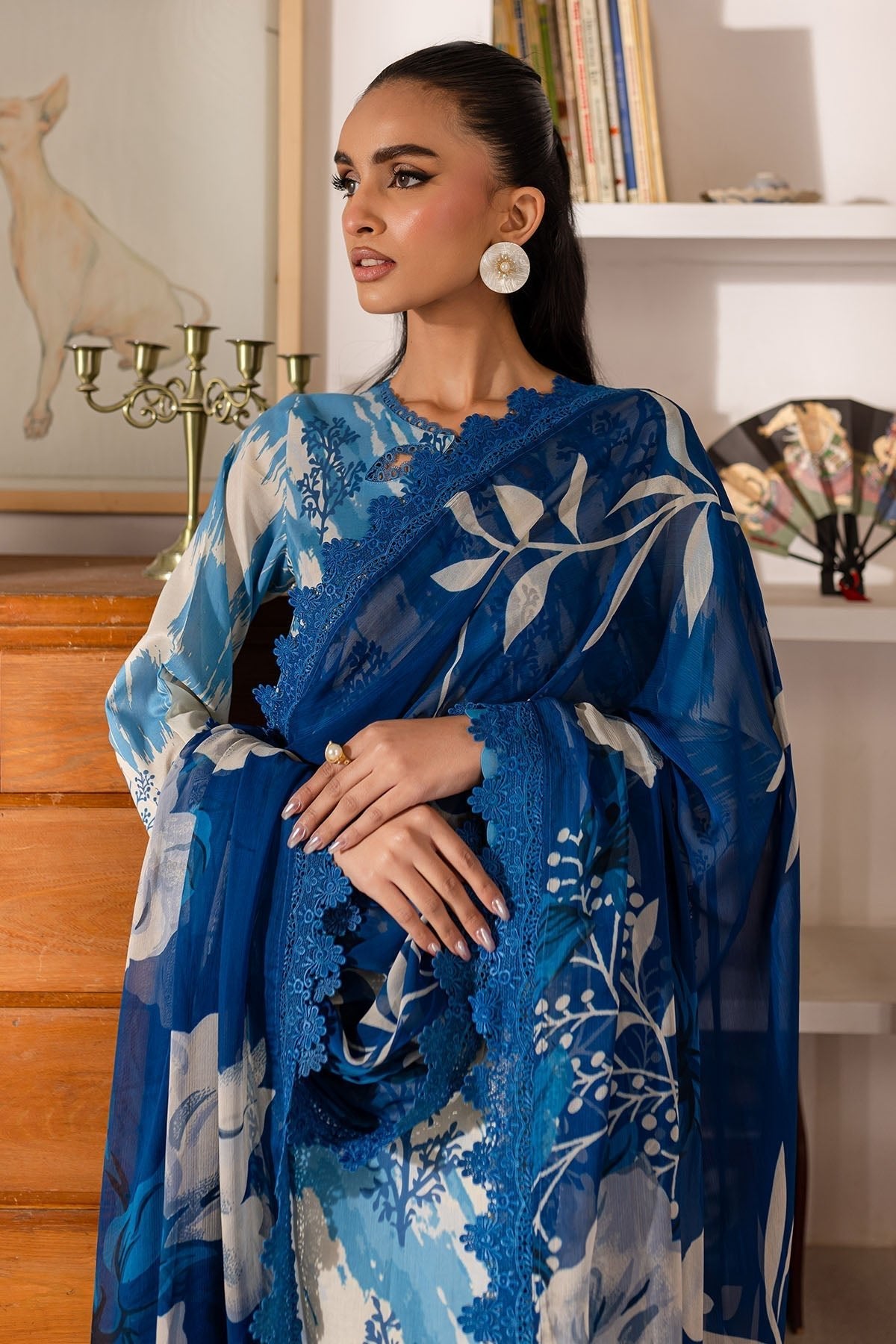 Nureh | Printed Lawn 25 | SP-148-Brand:Nureh-Type:Ladies Clothes-Off White-Lawn-House of Maryam- Buy in UK, USA