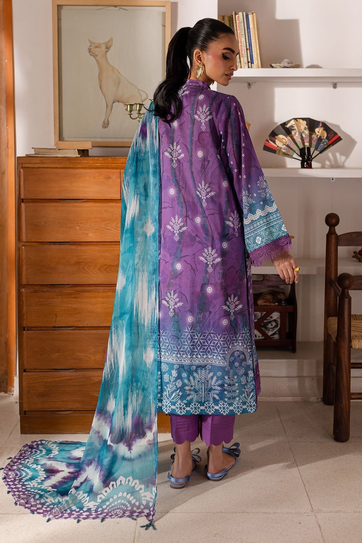 Nureh | Printed Lawn 25 | SP-149-Brand:Nureh-Type:Ladies Clothes-Purple-Lawn-House of Maryam- Buy in UK, USA