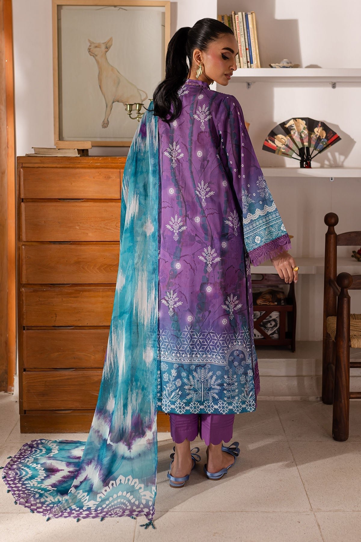 Nureh | Printed Lawn 25 | SP-149-Brand:Nureh-Type:Ladies Clothes-Purple-Lawn-House of Maryam- Buy in UK, USA