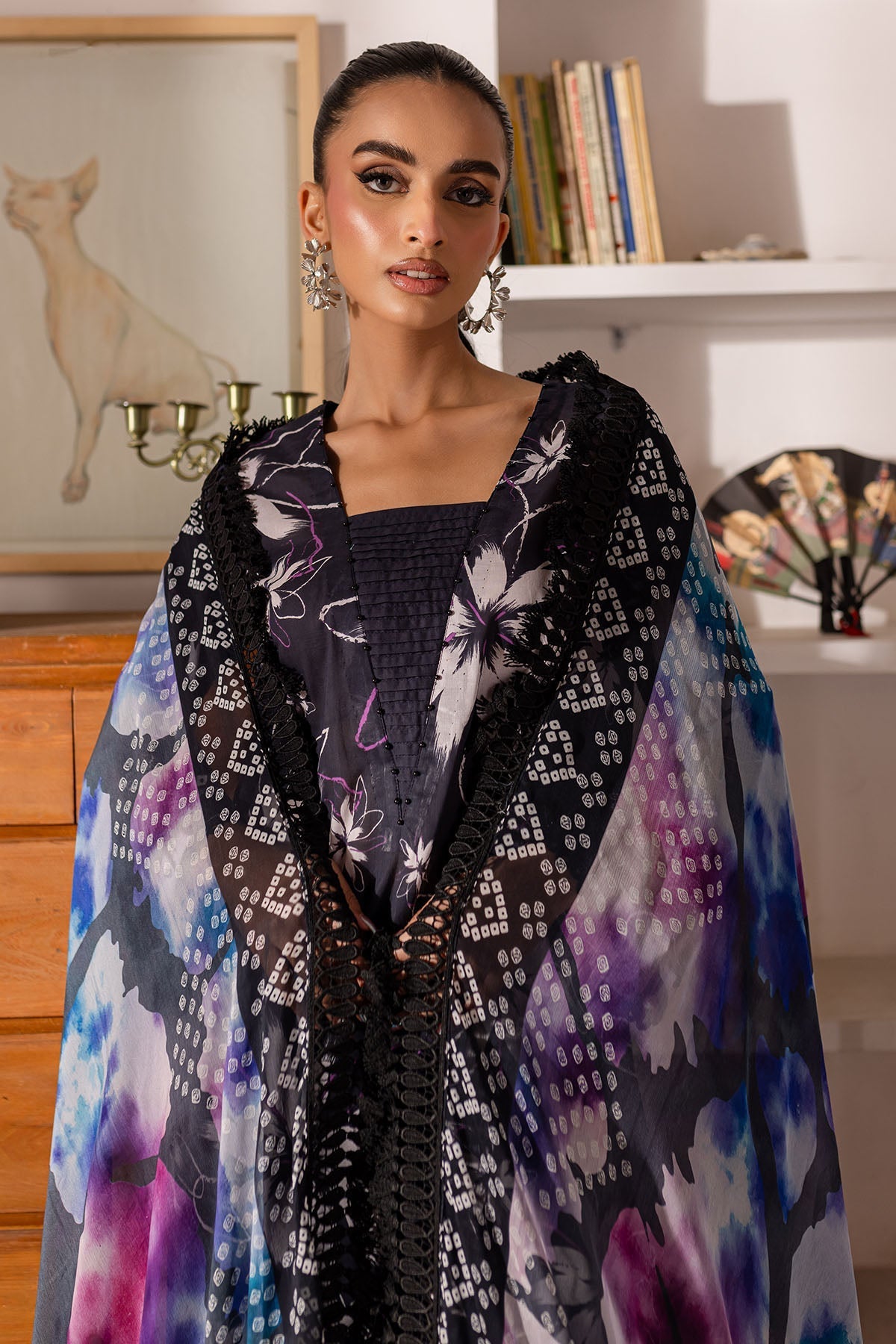 Nureh | Printed Lawn 25 | SP-150-Brand:Nureh-Type:Ladies Clothes-Black-Lawn-House of Maryam- Buy in UK, USA