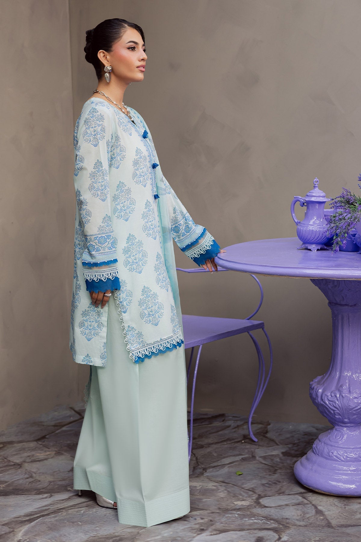 Nureh | Signature Prints 26 | SP-158-Brand:Nureh-Type:Ladies Clothes-Sky Blue-Lawn-House of Maryam- Buy in UK, USA