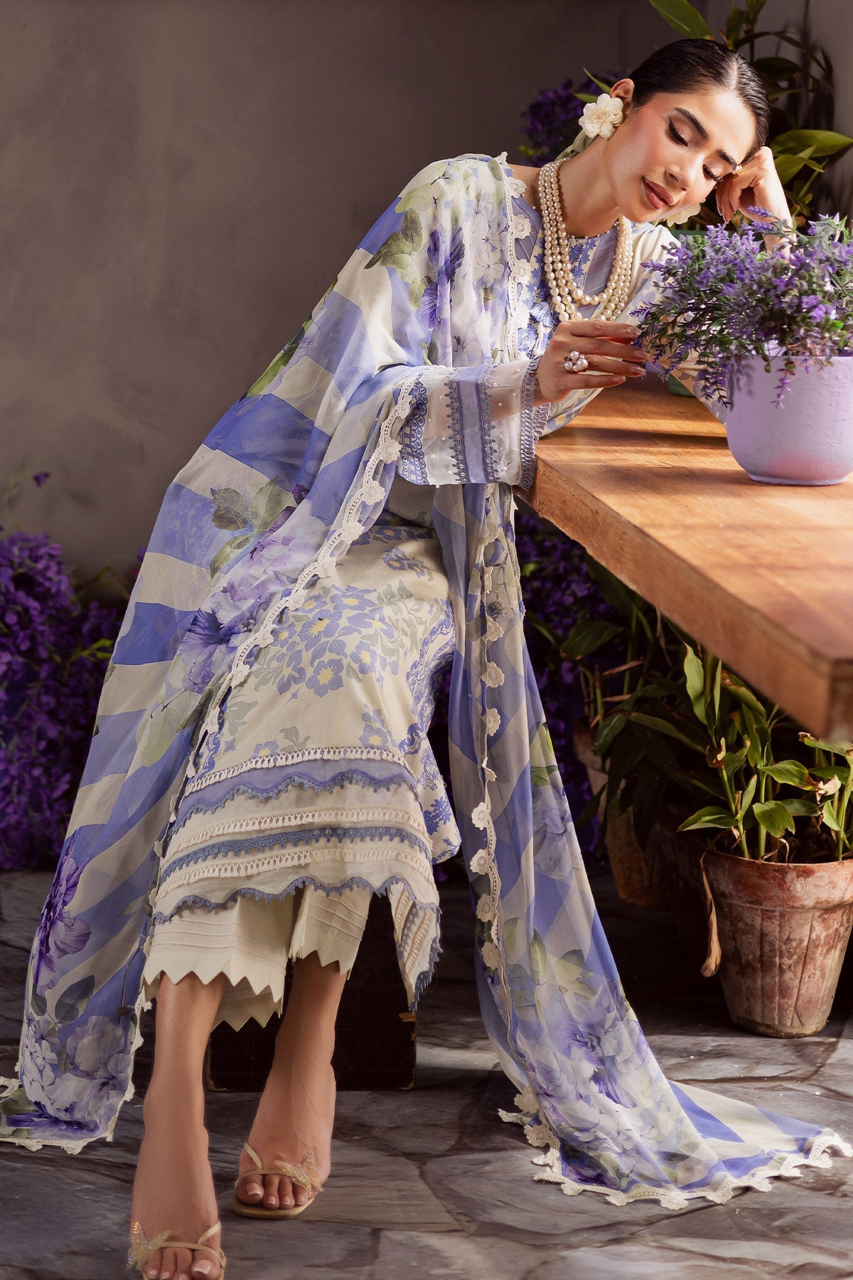 Nureh | Signature Prints 26 | SP-159-Brand:Nureh-Type:Ladies Clothes-Ivory-Lawn-House of Maryam- Buy in UK, USA