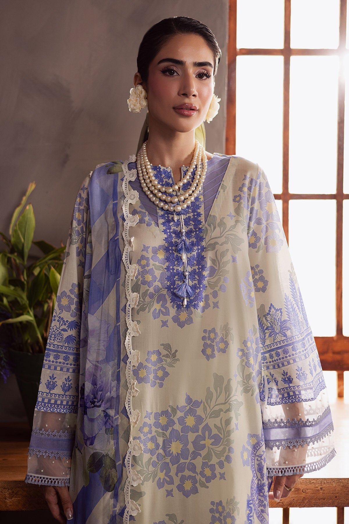 Nureh | Signature Prints 26 | SP-159-Brand:Nureh-Type:Ladies Clothes-Ivory-Lawn-House of Maryam- Buy in UK, USA