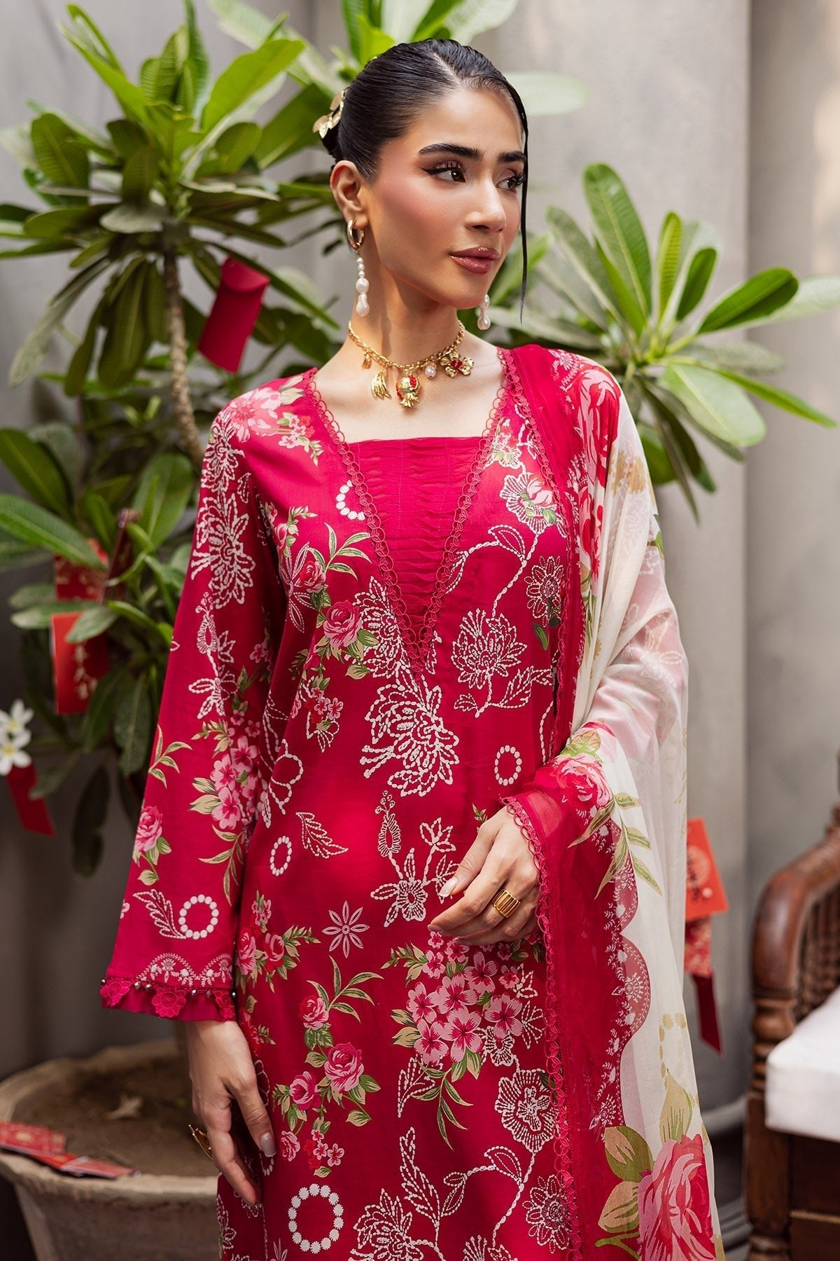 Nureh | Signature Prints 26 | SP-160-Brand:Nureh-Type:Ladies Clothes-Red-Lawn-House of Maryam- Buy in UK, USA