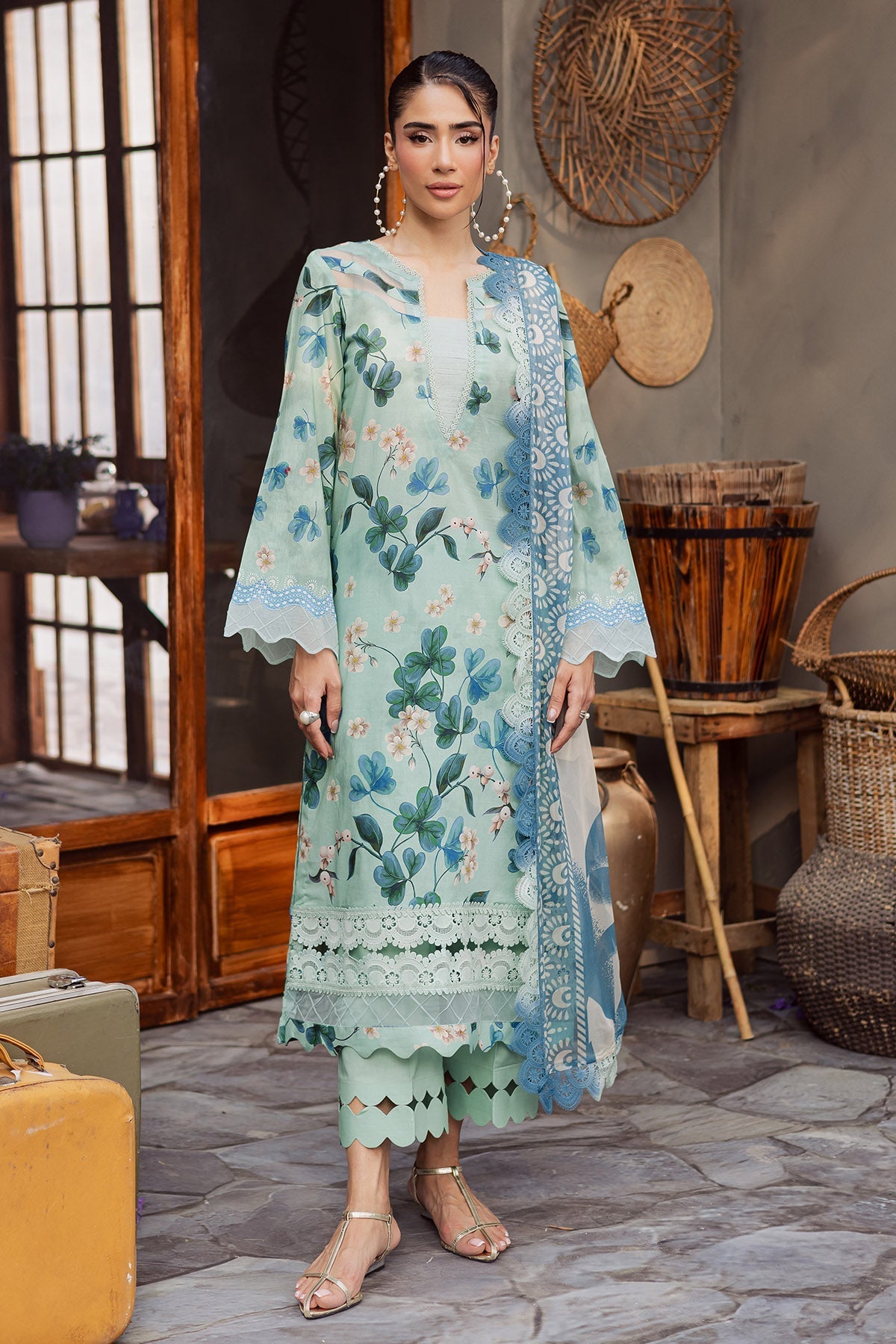 Nureh | Signature Prints 26 | SP-161-Brand:Nureh-Type:Ladies Clothes-Sky Blue-Lawn-House of Maryam- Buy in UK, USA