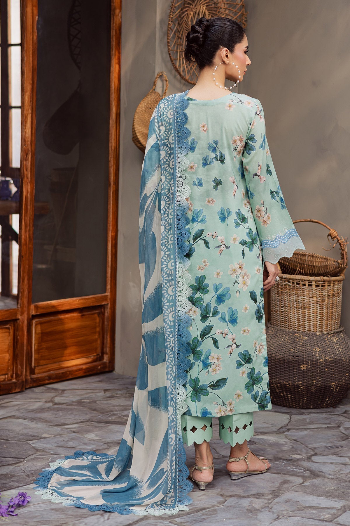Nureh | Signature Prints 26 | SP-161-Brand:Nureh-Type:Ladies Clothes-Sky Blue-Lawn-House of Maryam- Buy in UK, USA