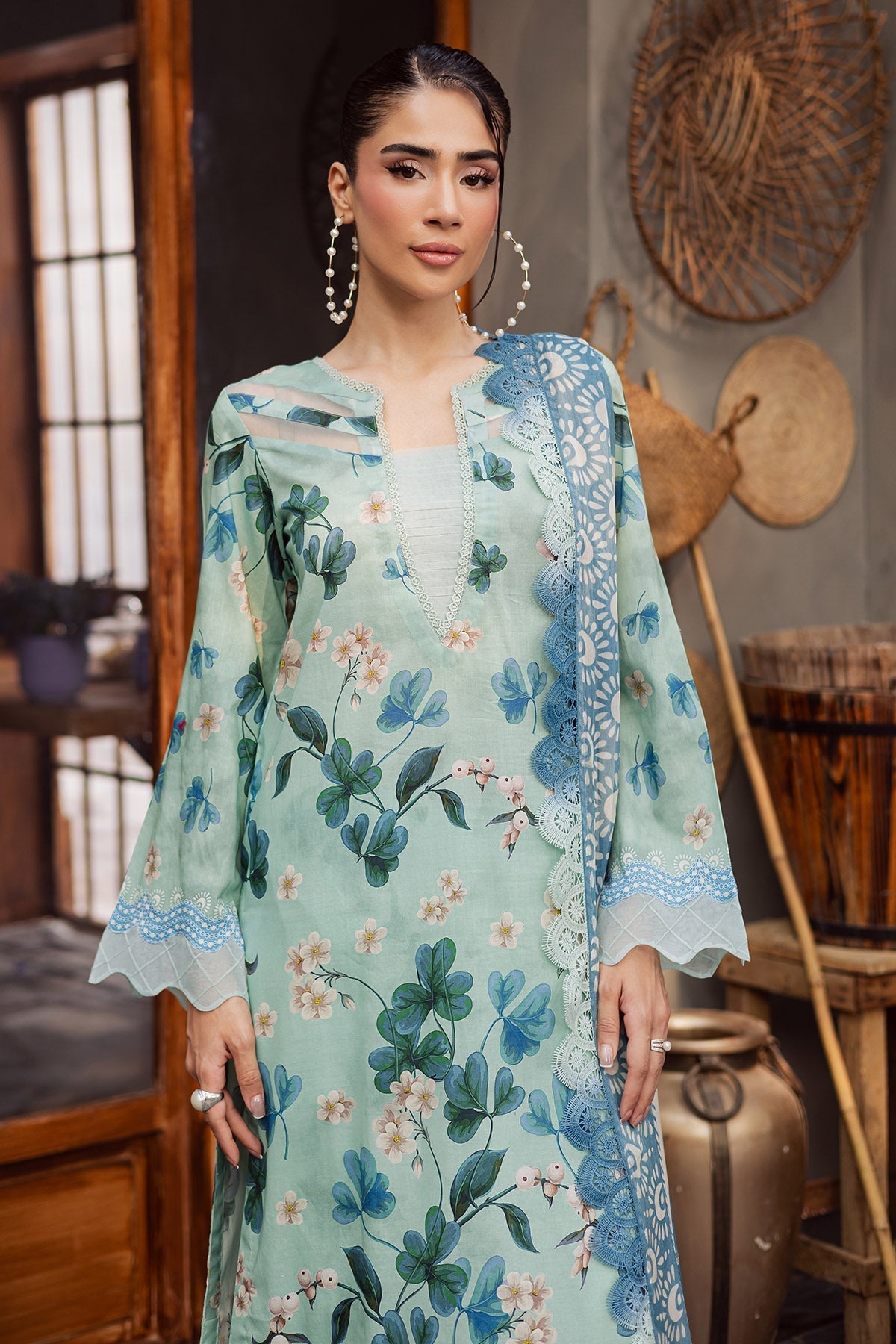 Nureh | Signature Prints 26 | SP-161-Brand:Nureh-Type:Ladies Clothes-Sky Blue-Lawn-House of Maryam- Buy in UK, USA