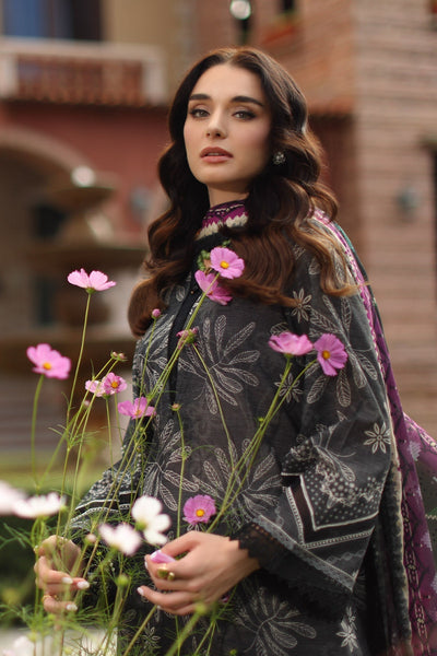 Nureh | Signature Prints 26 | SP-204-Brand:Nureh-Type:Ladies Clothes-Dark Gray-Lawn-House of Maryam- Buy in UK, USA