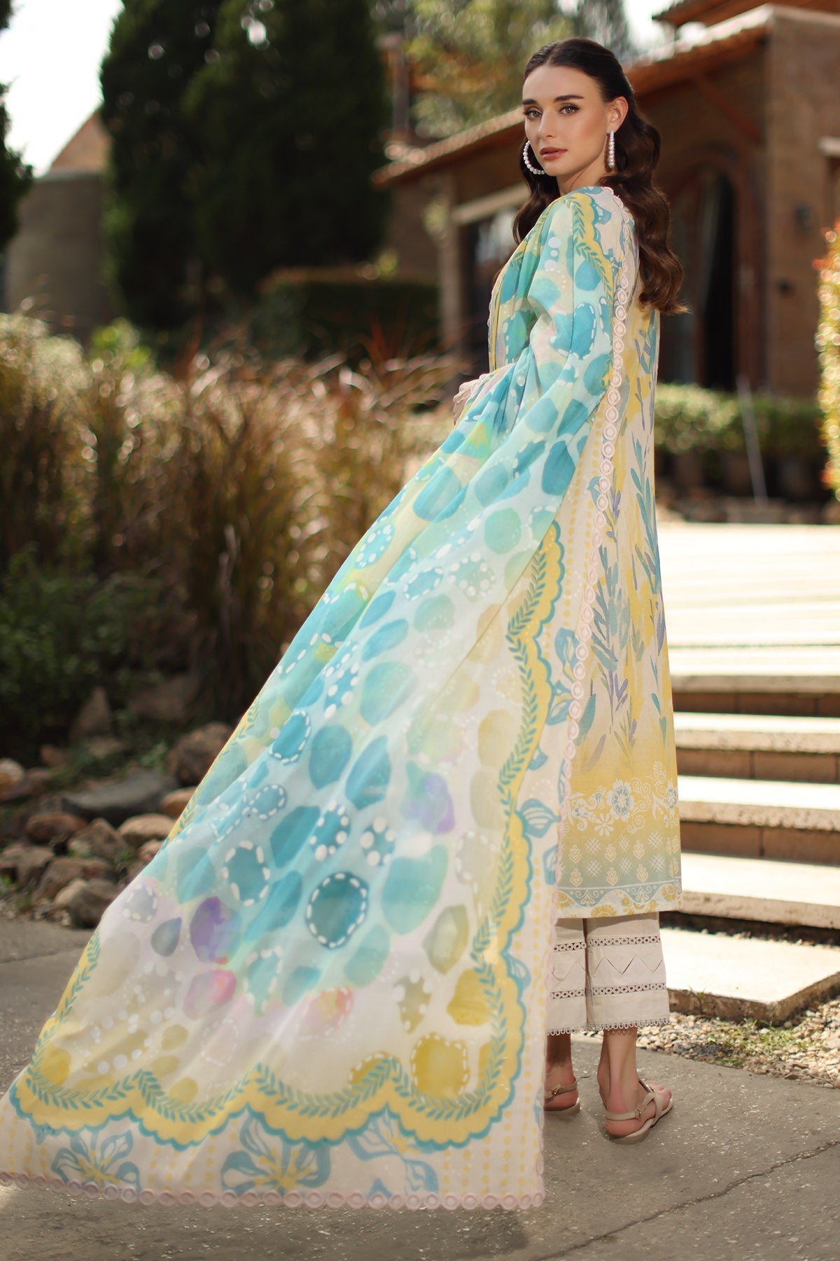 Nureh | Signature Prints 26 | SP-206-Brand:Nureh-Type:Ladies Clothes-Ivory-Lawn-House of Maryam- Buy in UK, USA