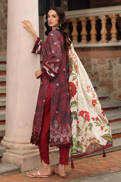 Nureh | Signature Prints 26 | SP-208-Brand:Nureh-Type:Ladies Clothes-Maroon-Lawn-House of Maryam- Buy in UK, USA