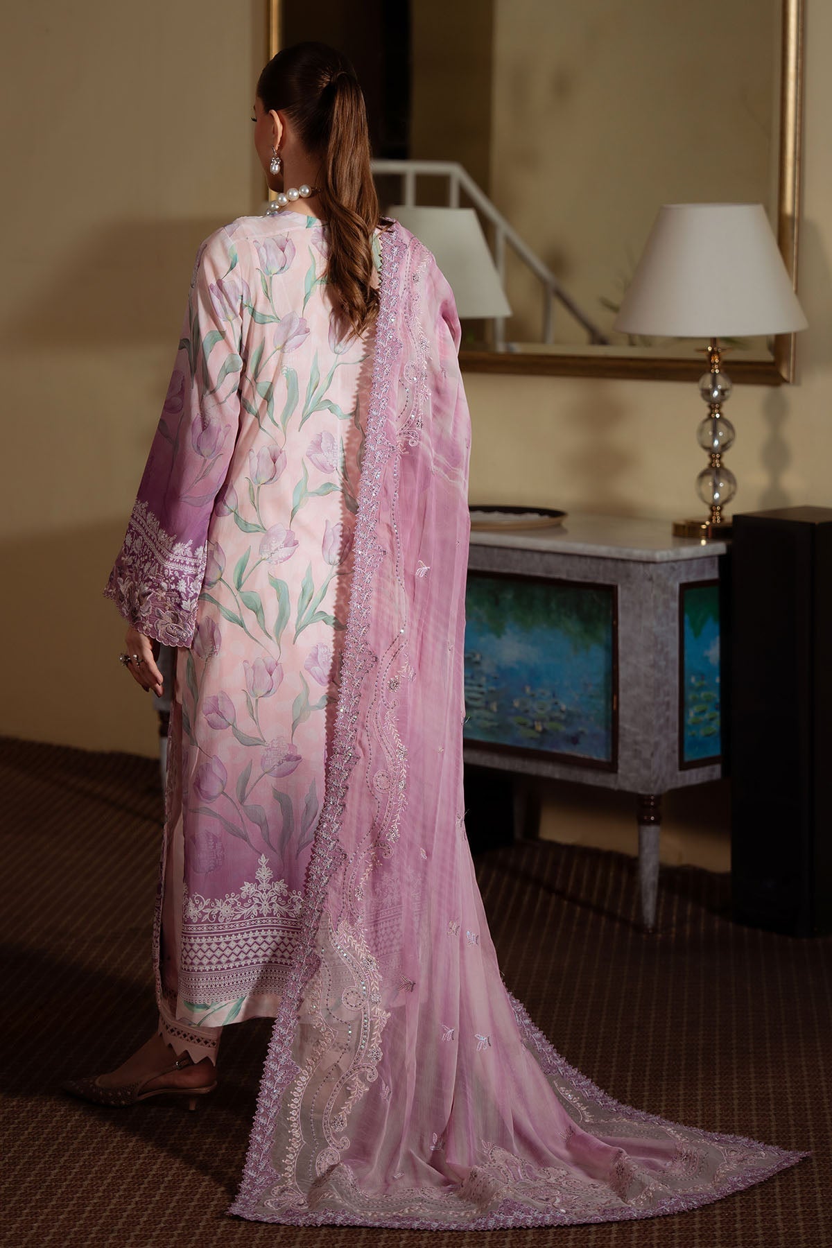 Nureh | Swiss Lawn | NS-159-Brand:Nureh-Type:Ladies Clothes-Soft Pink-SWISS LAWN-House of Maryam- Buy in UK, USA