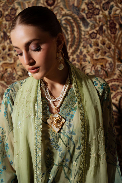 Nureh | Swiss Lawn | NS-161-Brand:Nureh-Type:Ladies Clothes-Mint-SWISS LAWN-House of Maryam- Buy in UK, USA