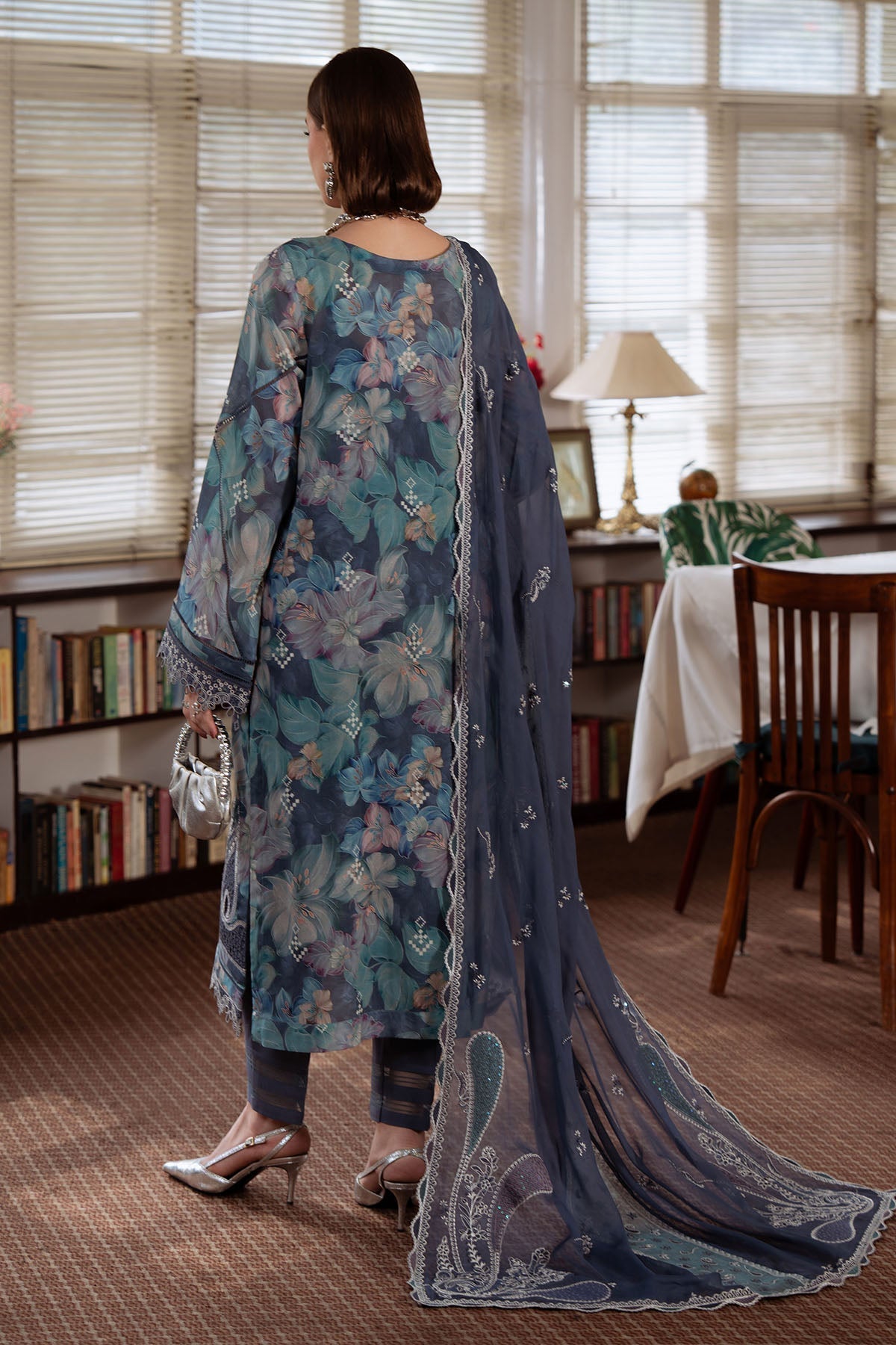 Nureh | Swiss Lawn | NS-162-Brand:Nureh-Type:Ladies Clothes-Gray-Lawn-House of Maryam- Buy in UK, USA