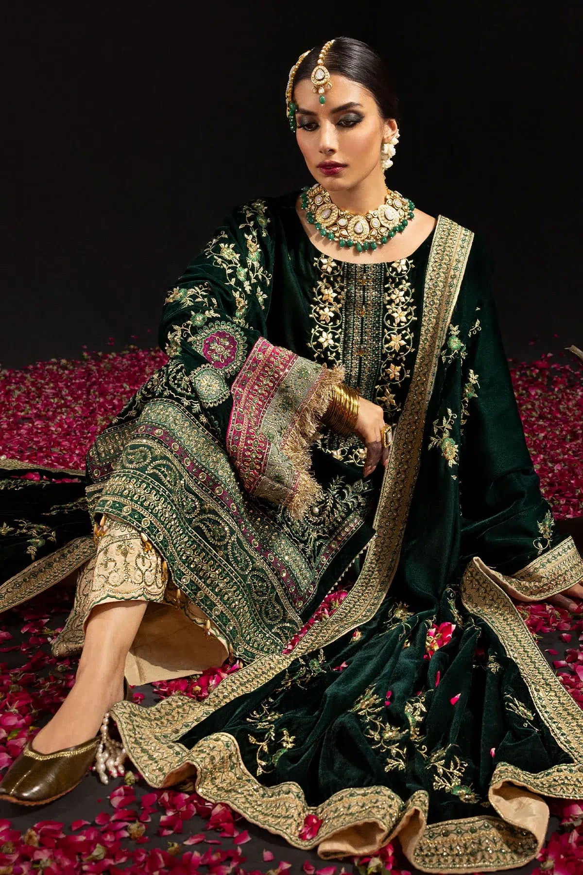 Nureh | Maya Velvet 23 | Alma by Designer Nureh - House of Maryam - Pakistani Designer Ethnic Wear in {{ shop.shopifyCountryName }}