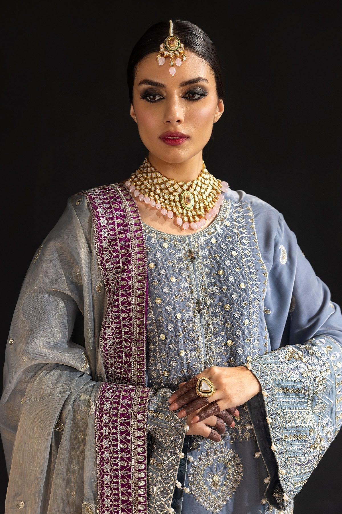 Nureh | Maya Velvet 23 | Mahal by Designer Nureh - House of Maryam - Pakistani Designer Ethnic Wear in {{ shop.shopifyCountryName }}