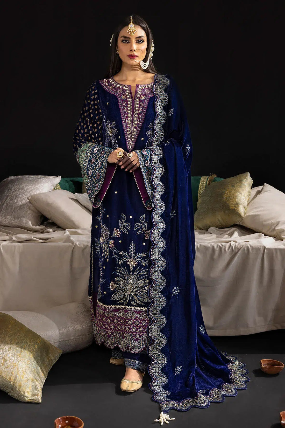 Nureh | Maya Velvet 23 | Nooreza by Designer Nureh - House of Maryam - Pakistani Designer Ethnic Wear in {{ shop.shopifyCountryName }}