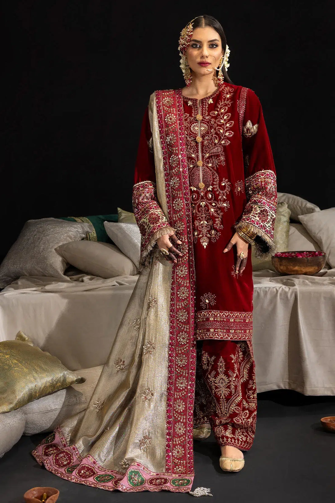 Nureh | Maya Velvet 23 | Zahara by Designer Nureh - House of Maryam - Pakistani Designer Ethnic Wear in {{ shop.shopifyCountryName }}