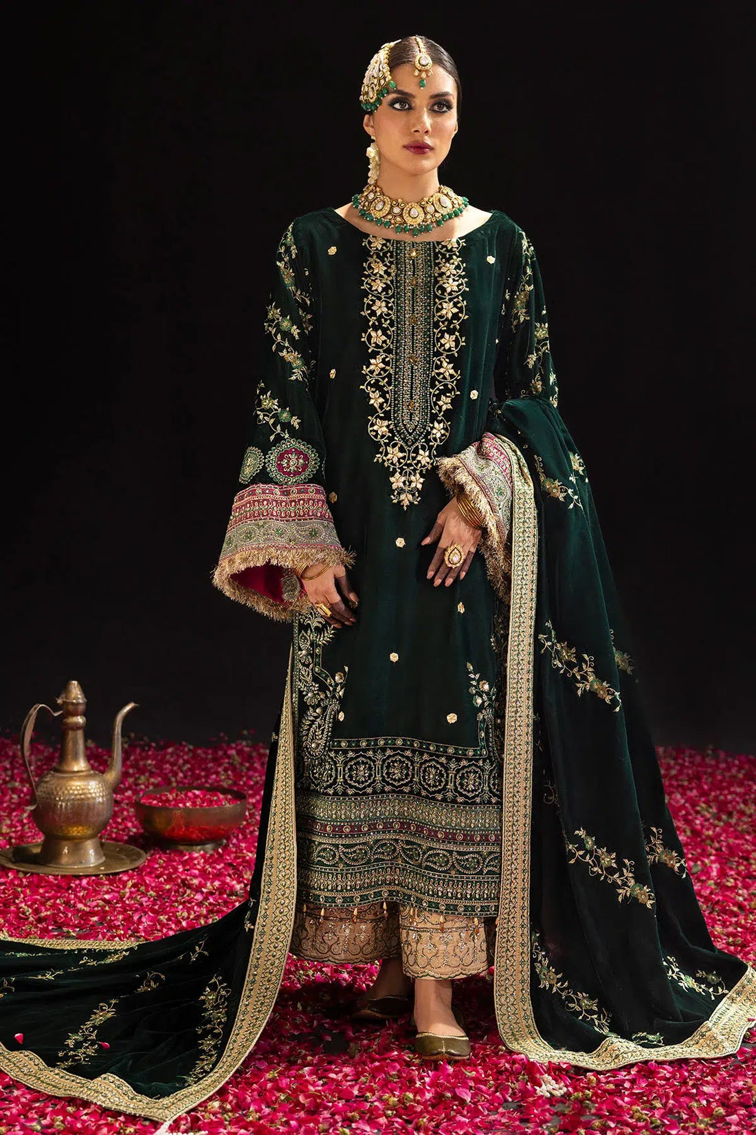 Nureh | Maya Velvet 23 | Alma by Designer Nureh - House of Maryam - Pakistani Designer Ethnic Wear in {{ shop.shopifyCountryName }}