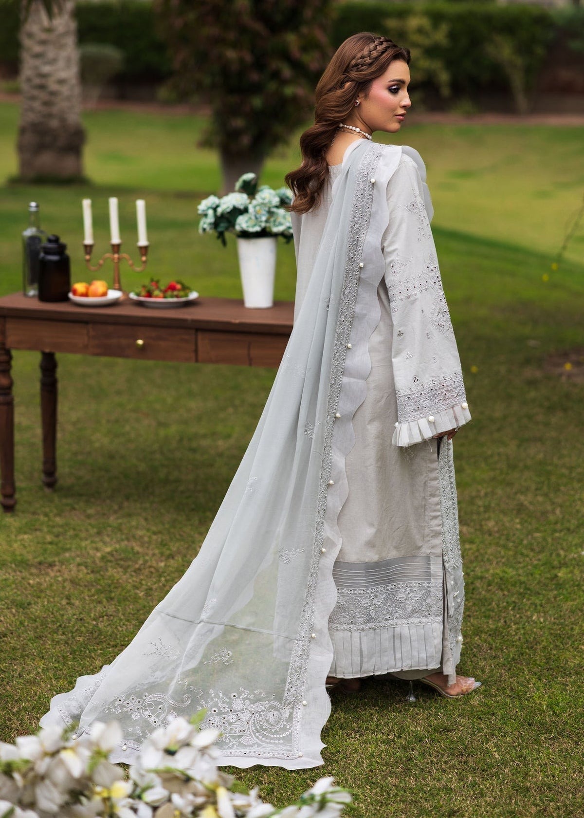 Paras by Pasha | Bloom and Beyond | Ash Bloom-Brand:Paras by Pasha-Type:Ladies Clothes-Gray-Chikankari Lawn-House of Maryam- Buy in UK, USA