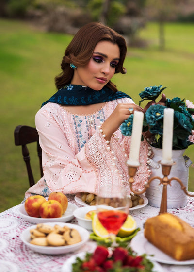 Paras by Pasha | Bloom and Beyond | Coral Bloom-Brand:Paras by Pasha-Type:Ladies Clothes-Pale Peach-Chikankari Lawn-House of Maryam- Buy in UK, USA
