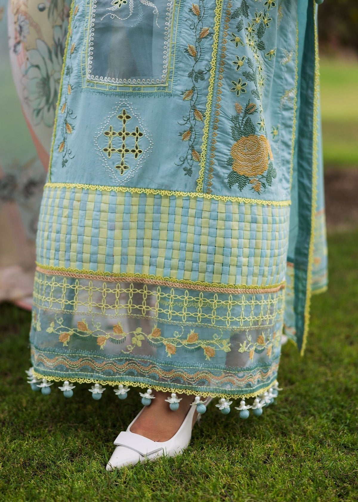 Paras by Pasha | Bloom and Beyond | Crystal Bloom-Brand:Paras by Pasha-Type:Ladies Clothes-Aqua-Lawn-House of Maryam- Buy in UK, USA
