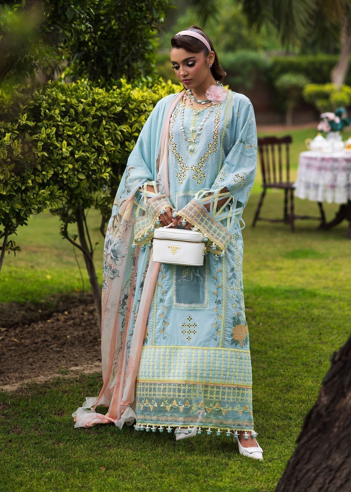 Paras by Pasha | Bloom and Beyond | Crystal Bloom-Brand:Paras by Pasha-Type:Ladies Clothes-Aqua-Lawn-House of Maryam- Buy in UK, USA