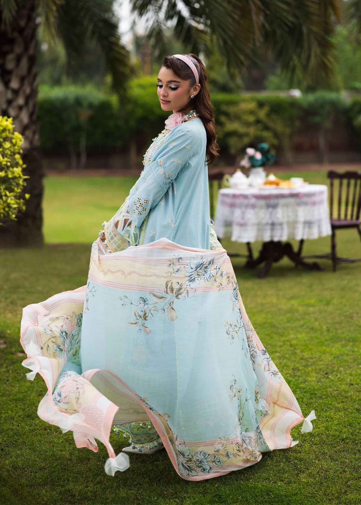 Paras by Pasha | Bloom and Beyond | Crystal Bloom-Brand:Paras by Pasha-Type:Ladies Clothes-Aqua-Lawn-House of Maryam- Buy in UK, USA