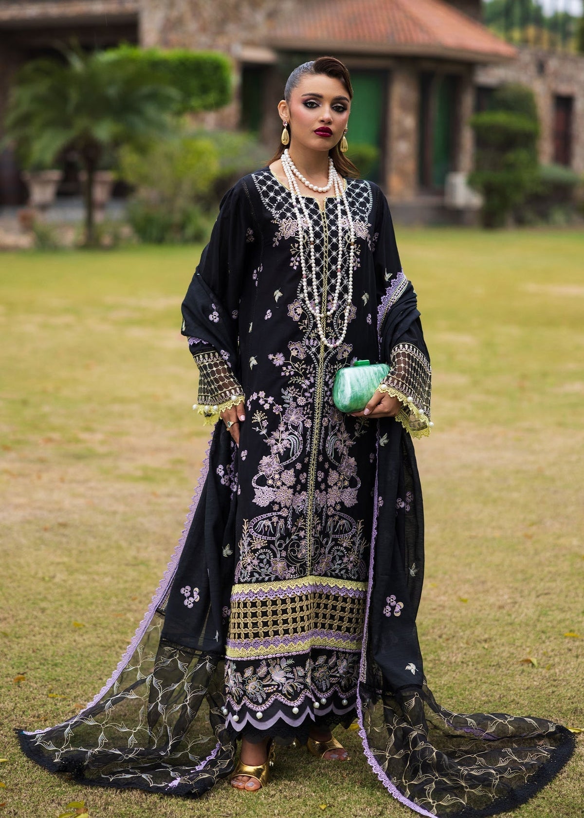 Paras by Pasha | Bloom and Beyond | Evening Bloom-Brand:Paras by Pasha-Type:Ladies Clothes-Black-Lawn-House of Maryam- Buy in UK, USA