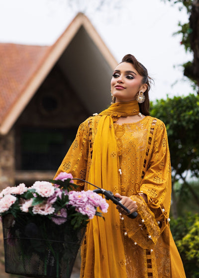 Paras by Pasha | Bloom and Beyond | Marigold Bloom-Brand:Paras by Pasha-Type:Ladies Clothes-Mustard Yellow-Chikankari-House of Maryam- Buy in UK, USA