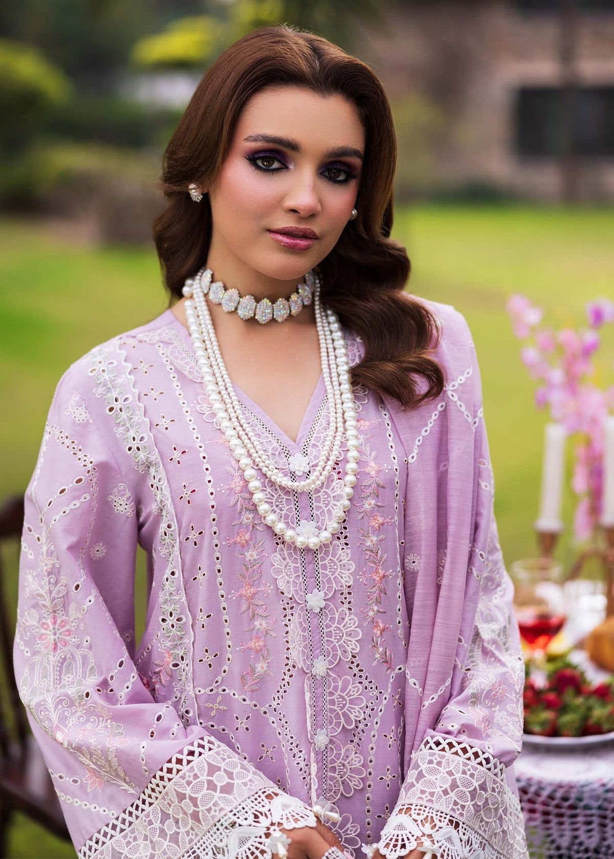 Paras by Pasha | Bloom and Beyond | Orchid Bloom-Brand:Paras by Pasha-Type:Ladies Clothes-Lilac-Chikankari-House of Maryam- Buy in UK, USA