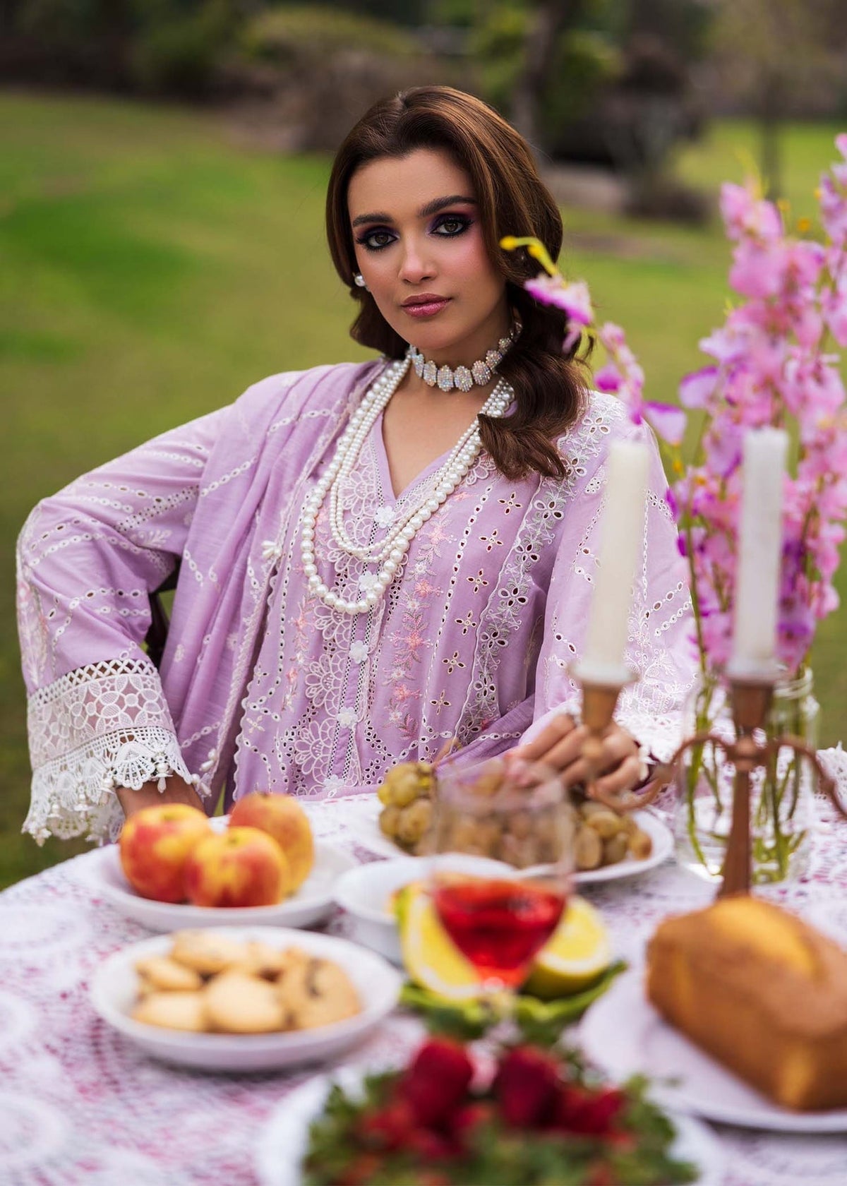 Paras by Pasha | Bloom and Beyond | Orchid Bloom-Brand:Paras by Pasha-Type:Ladies Clothes-Lilac-Chikankari-House of Maryam- Buy in UK, USA