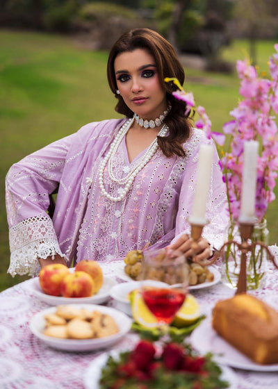 Paras by Pasha | Bloom and Beyond | Orchid Bloom-Brand:Paras by Pasha-Type:Ladies Clothes-Lilac-Chikankari-House of Maryam- Buy in UK, USA