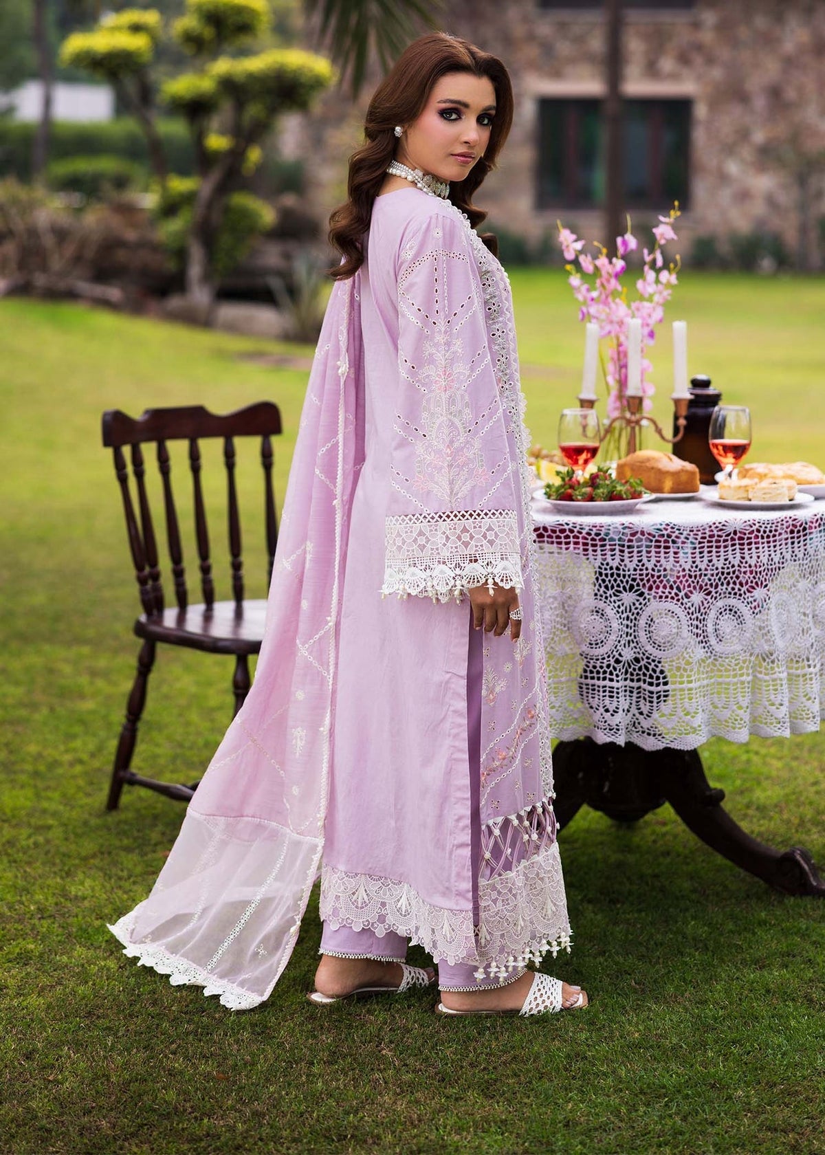 Paras by Pasha | Bloom and Beyond | Orchid Bloom-Brand:Paras by Pasha-Type:Ladies Clothes-Lilac-Chikankari-House of Maryam- Buy in UK, USA