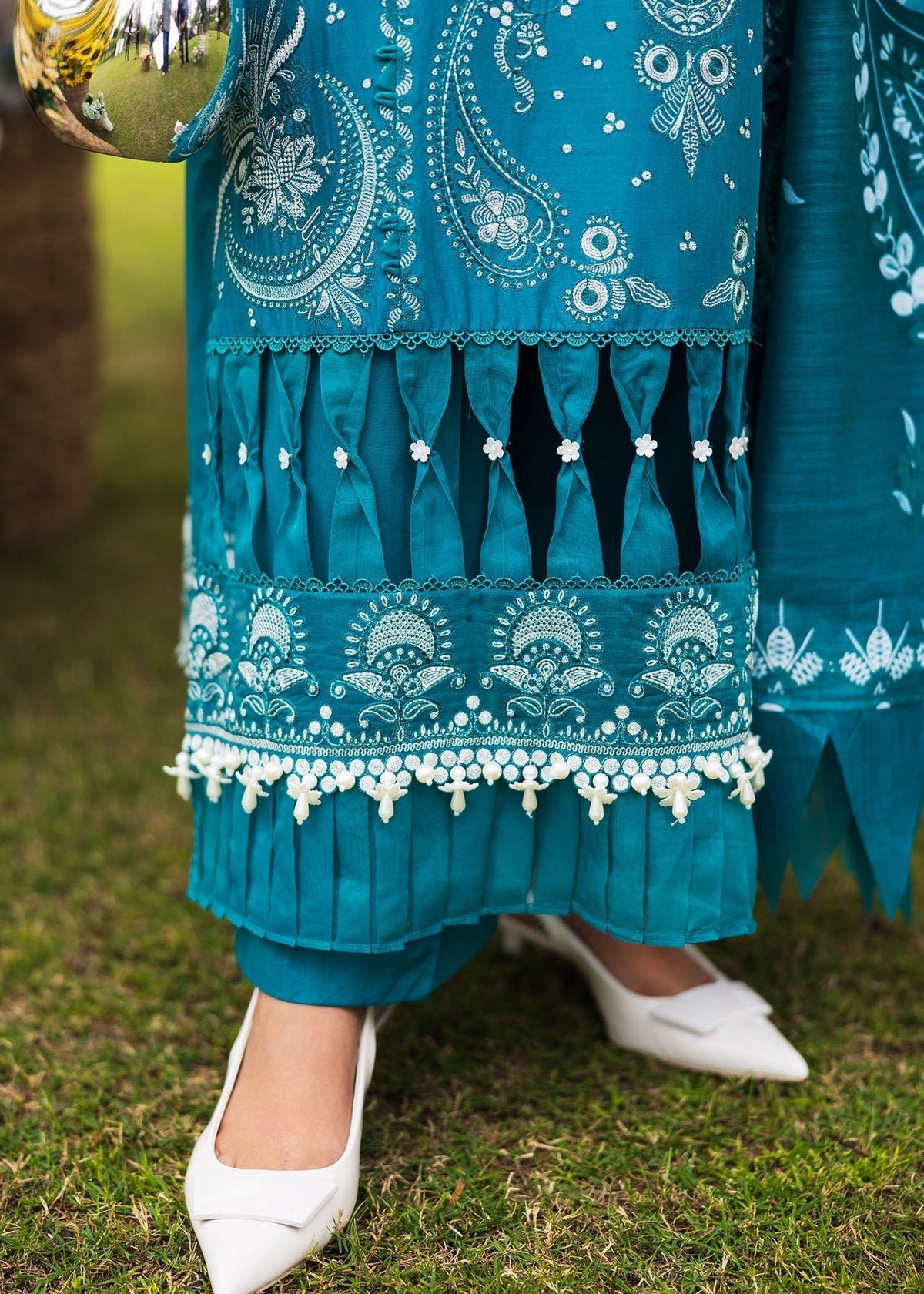 Paras by Pasha | Bloom and Beyond | Sapphire Bloom-Brand:Paras by Pasha-Type:Ladies Clothes-Teal Blue-Lawn-House of Maryam- Buy in UK, USA