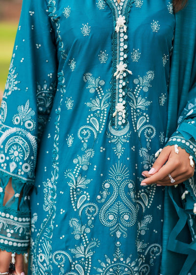 Paras by Pasha | Bloom and Beyond | Sapphire Bloom-Brand:Paras by Pasha-Type:Ladies Clothes-Teal Blue-Lawn-House of Maryam- Buy in UK, USA