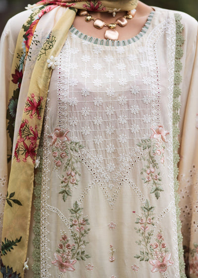 Paras by Pasha | Bloom and Beyond | Snowdrop Bloom-Brand:Paras by Pasha-Type:Ladies Clothes-Ivory-Chikankari Lawn-House of Maryam- Buy in UK, USA