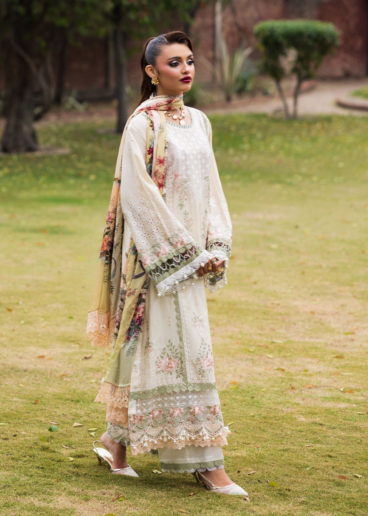 Paras by Pasha | Bloom and Beyond | Snowdrop Bloom-Brand:Paras by Pasha-Type:Ladies Clothes-Ivory-Chikankari Lawn-House of Maryam- Buy in UK, USA