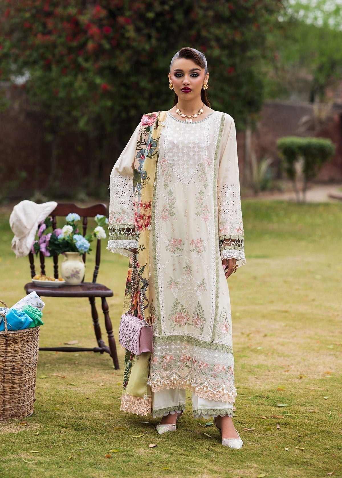 Paras by Pasha | Bloom and Beyond | Snowdrop Bloom-Brand:Paras by Pasha-Type:Ladies Clothes-Ivory-Chikankari Lawn-House of Maryam- Buy in UK, USA