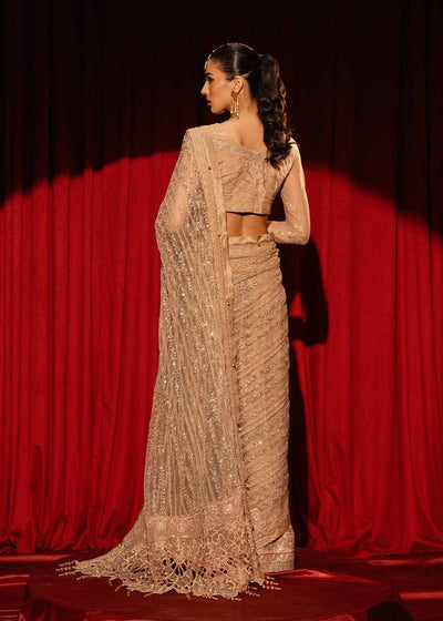 Paras by Pasha | Noor -e- Jahan Saree Collection | Zar-e-Sahar-Brand:Paras by Pasha-Type:Ladies Clothes-Ivory-Net-House of Maryam- Buy in UK, USA