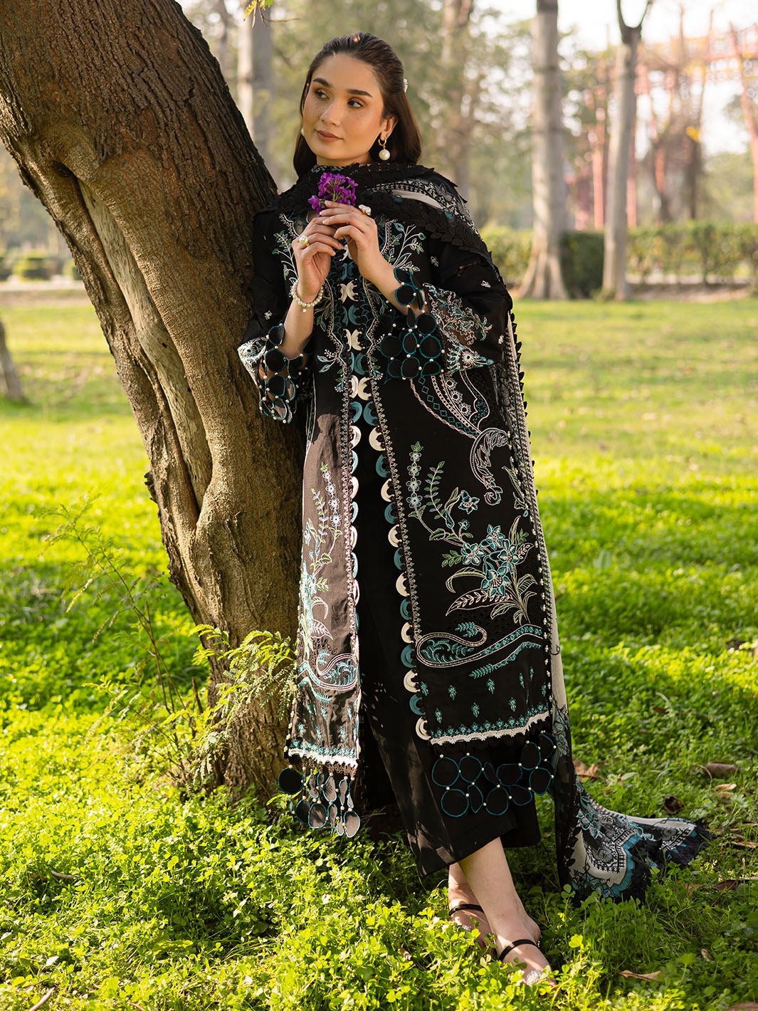 Parishay | Shangrila Luxury Lawn | SHR - 02-Brand:Parishay-Type:Ladies Clothes-Black-Lawn-House of Maryam- Buy in UK, USA