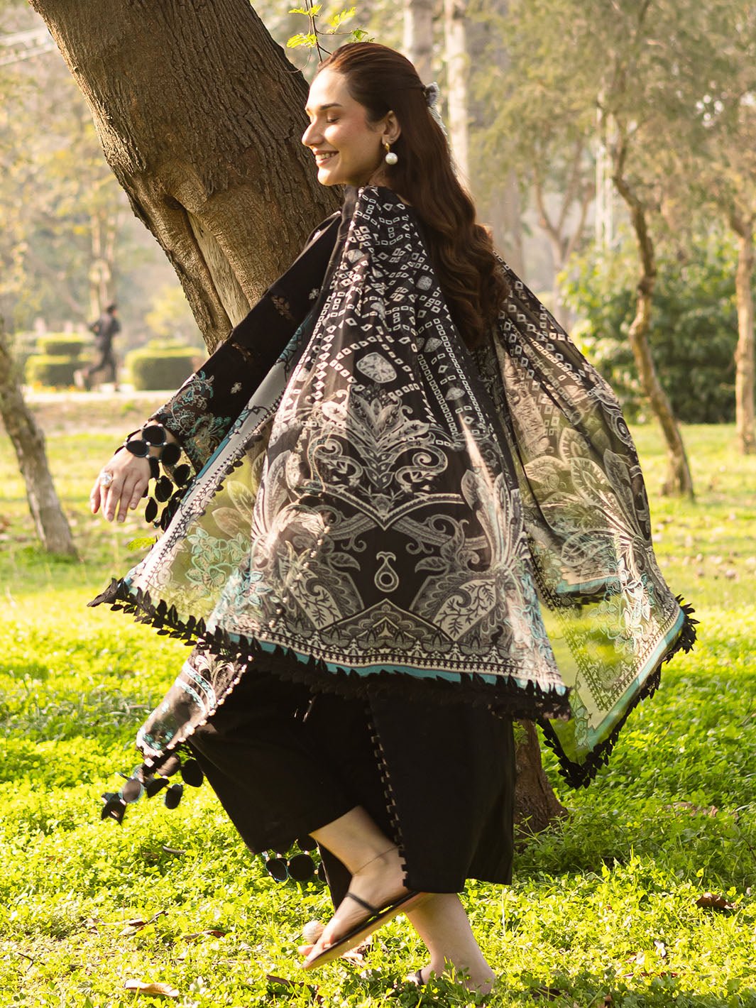Parishay | Shangrila Luxury Lawn | SHR - 02-Brand:Parishay-Type:Ladies Clothes-Black-Lawn-House of Maryam- Buy in UK, USA