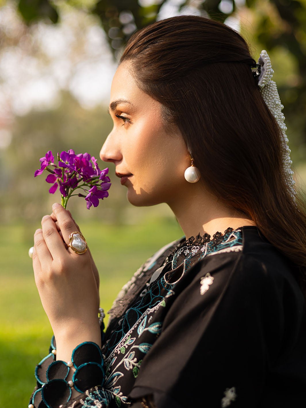 Parishay | Shangrila Luxury Lawn | SHR - 02-Brand:Parishay-Type:Ladies Clothes-Black-Lawn-House of Maryam- Buy in UK, USA