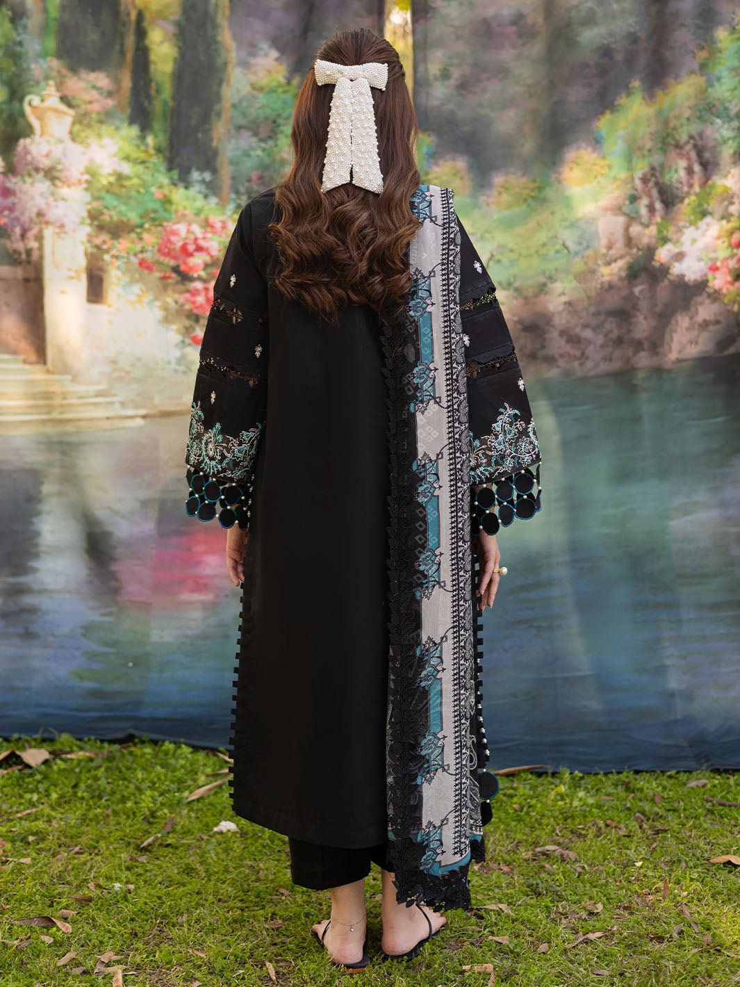 Parishay | Shangrila Luxury Lawn | SHR - 02-Brand:Parishay-Type:Ladies Clothes-Black-Lawn-House of Maryam- Buy in UK, USA